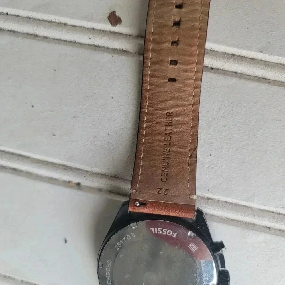 Fossil Decker  CH2050 Chronograph Tachyometer Date Black Men's Watch No Battery